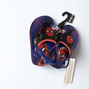 Light Up Spider-Man Toddler Boys Backstrap Flip Flop Sandals Size 5/6 NEW